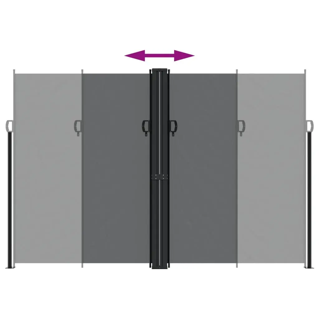 Retractable Side Awning Privacy Screen 220 x 1000 cm Water and UV Resistant Fabric for Outdoor Patio Balcony Terrace