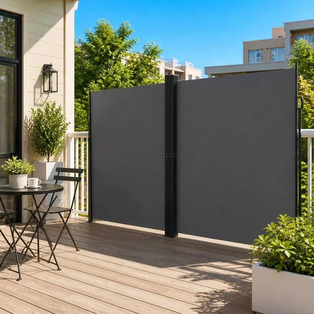 Retractable Outdoor Privacy Screen Awning Anthracite 200x1200cm