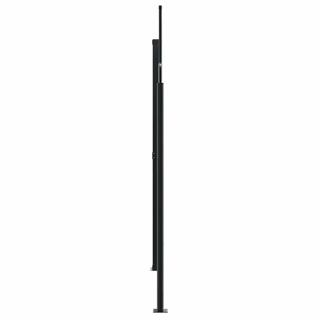 Retractable Side Awning Screen Water and UV Resistant 220x1200cm Black Garden Patio Privacy Shade Panel