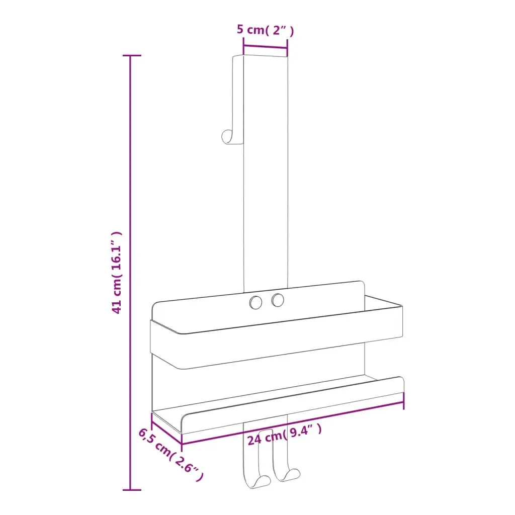 Hanging Shower Caddy Storage Organizer with Hooks for Towels and Bath Essentials