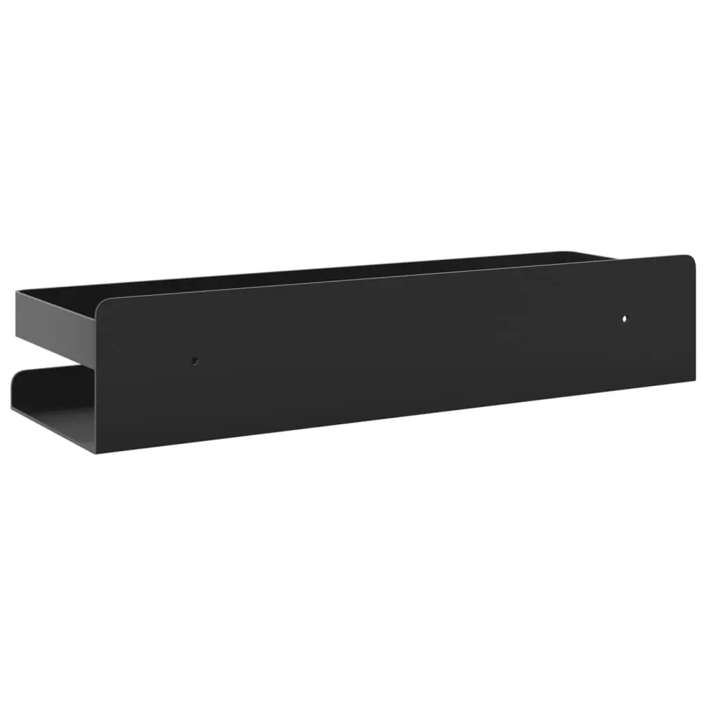 Shower Shelf Storage Organiser Wall Mount Black Stainless Steel 30 x 10 x 6 cm