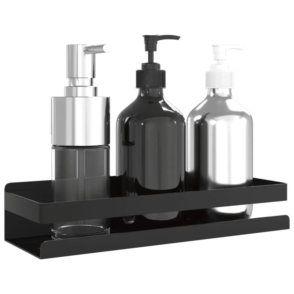 Shower Shelf Storage Organiser Wall Mount Black Stainless Steel 30 x 10 x 6 cm