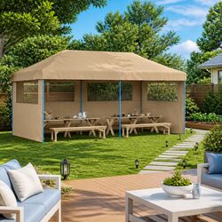 Your Friendly Beige Pop-Up Party Tent Solution