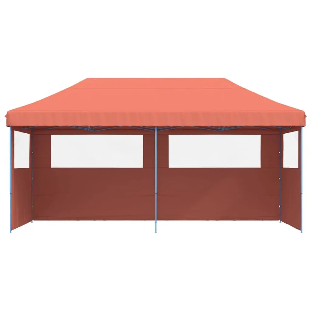 Foldable Pop-Up Party Tent Outdoor Gazebo with 3 Sidewalls Orange