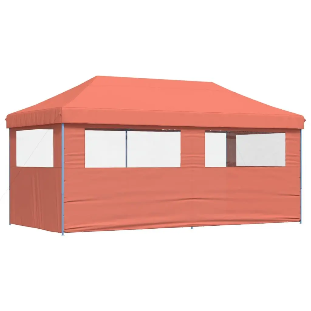 Foldable Pop-Up Party Tent Outdoor Gazebo with 3 Sidewalls Orange