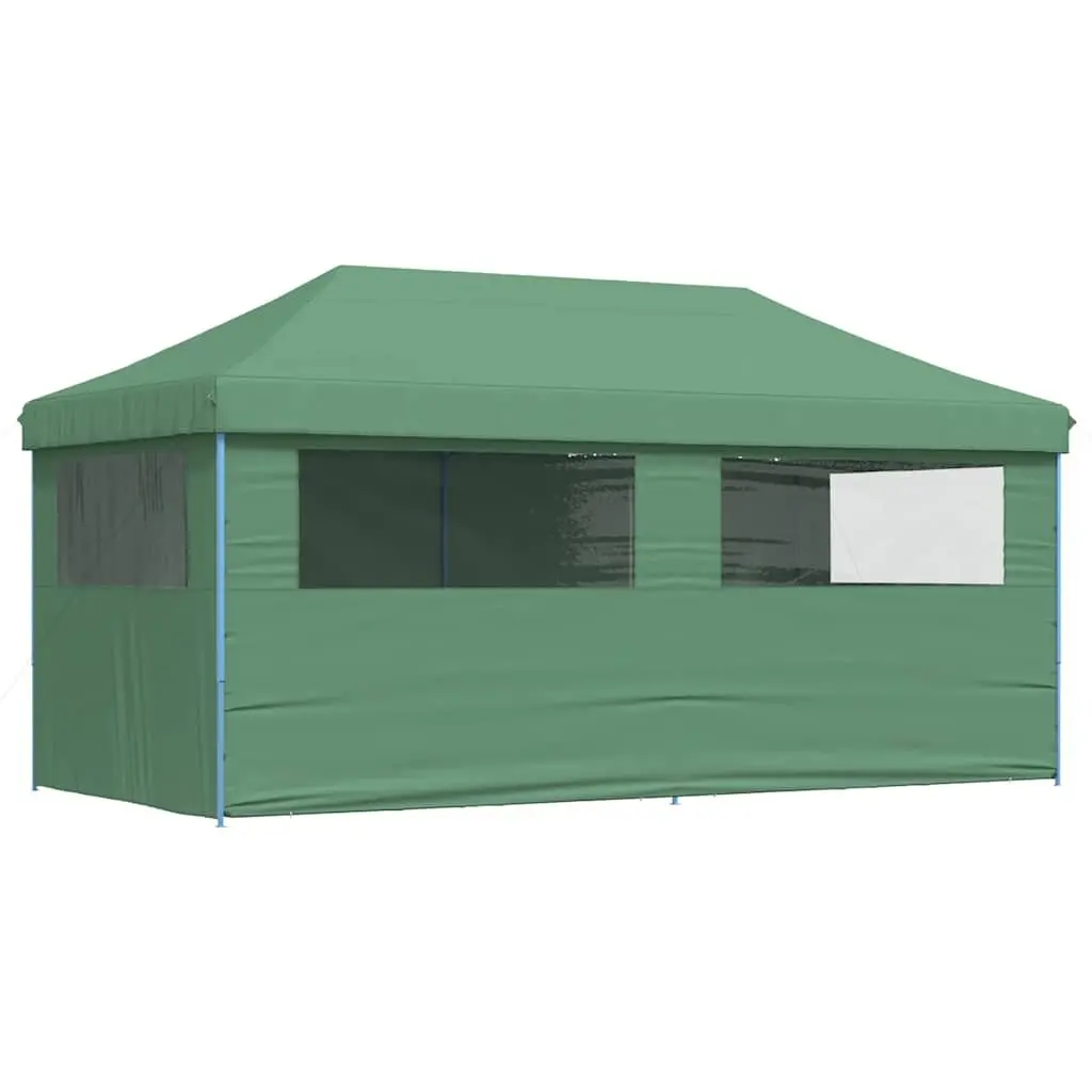 Pop-Up Party Tent Foldable Green 4 Sidewalls Outdoor Gazebo