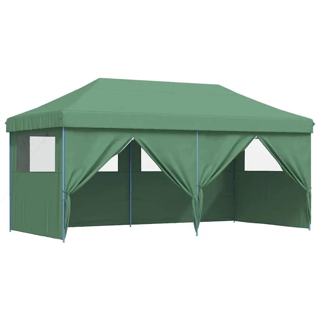Pop-Up Party Tent Foldable Green 4 Sidewalls Outdoor Gazebo