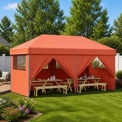 Foldable Pop-Up Party Tent with Sidewalls Outdoor Garden Canopy Event Gazebo