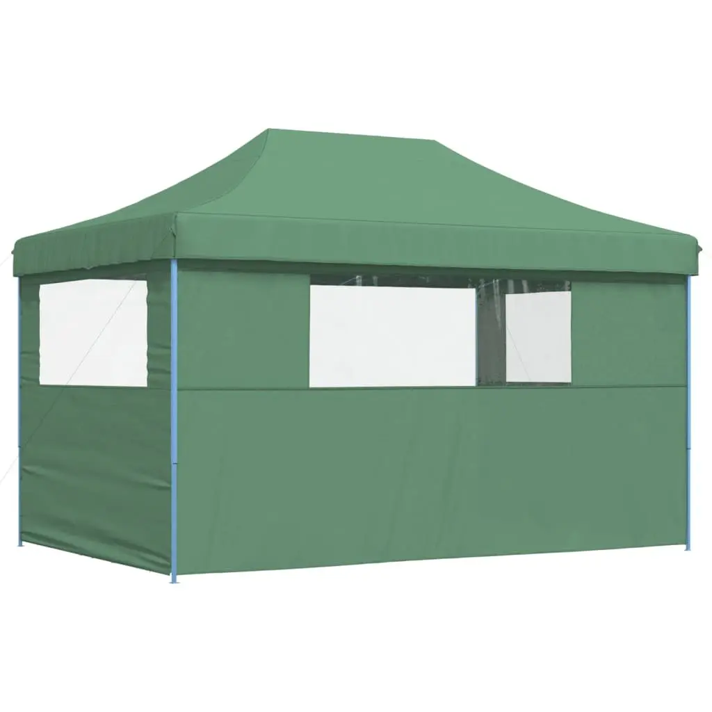 Pop-Up Party Tent Foldable Green with 3 Sidewalls