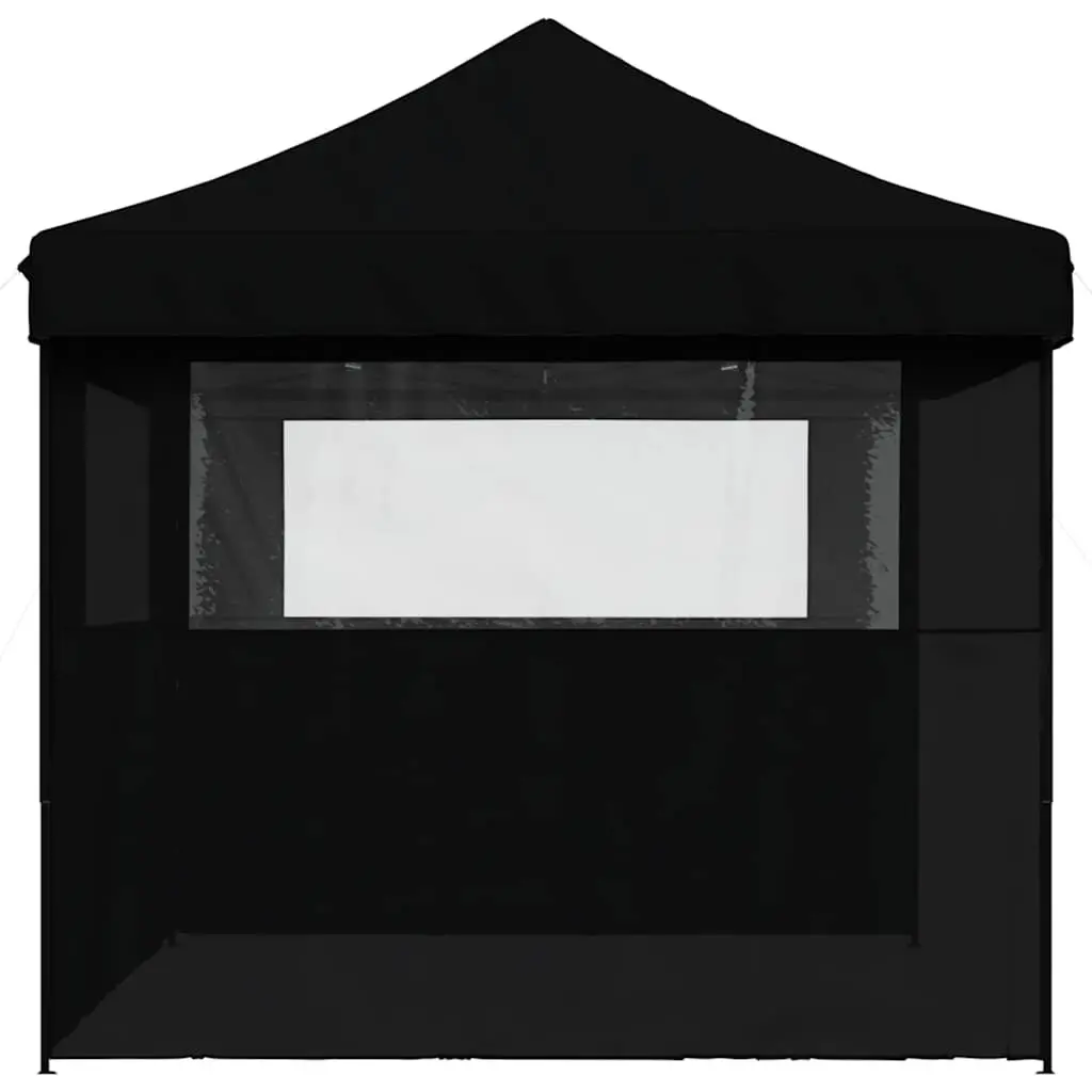 Foldable Pop-Up Party Tent 3 Sidewalls Outdoor Gazebo Black Marquee Garden Event