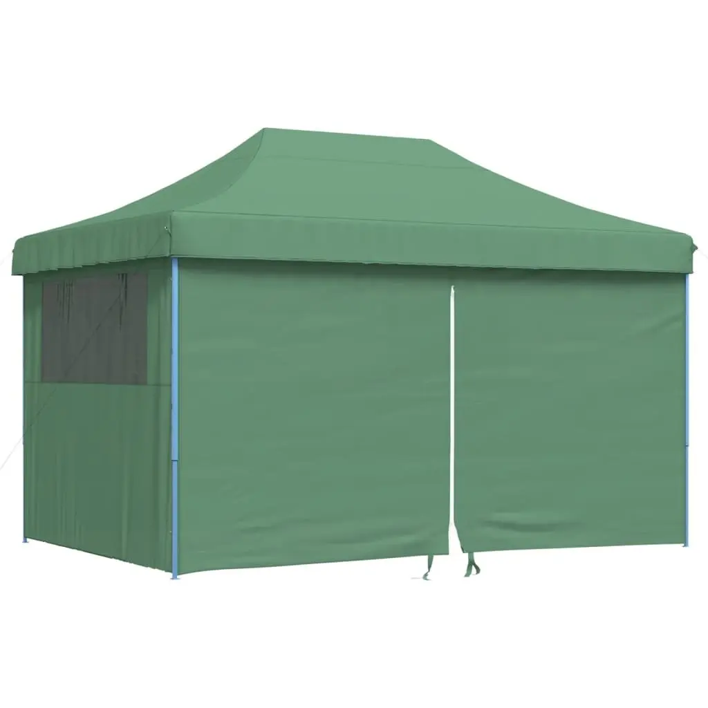 Pop-Up Party Tent Foldable Green Outdoor Gazebo with 4 Sidewalls