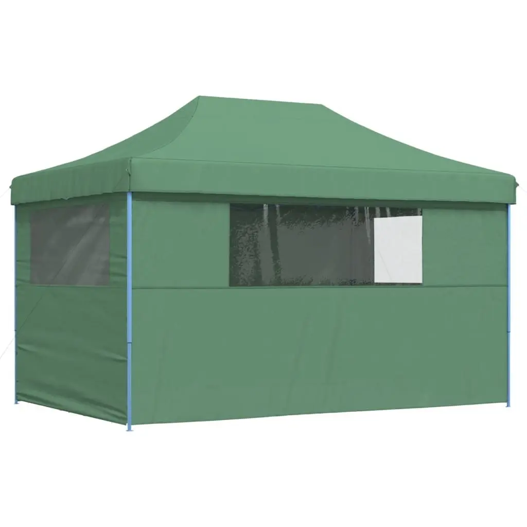 Pop-Up Party Tent Foldable Green Outdoor Gazebo with 4 Sidewalls