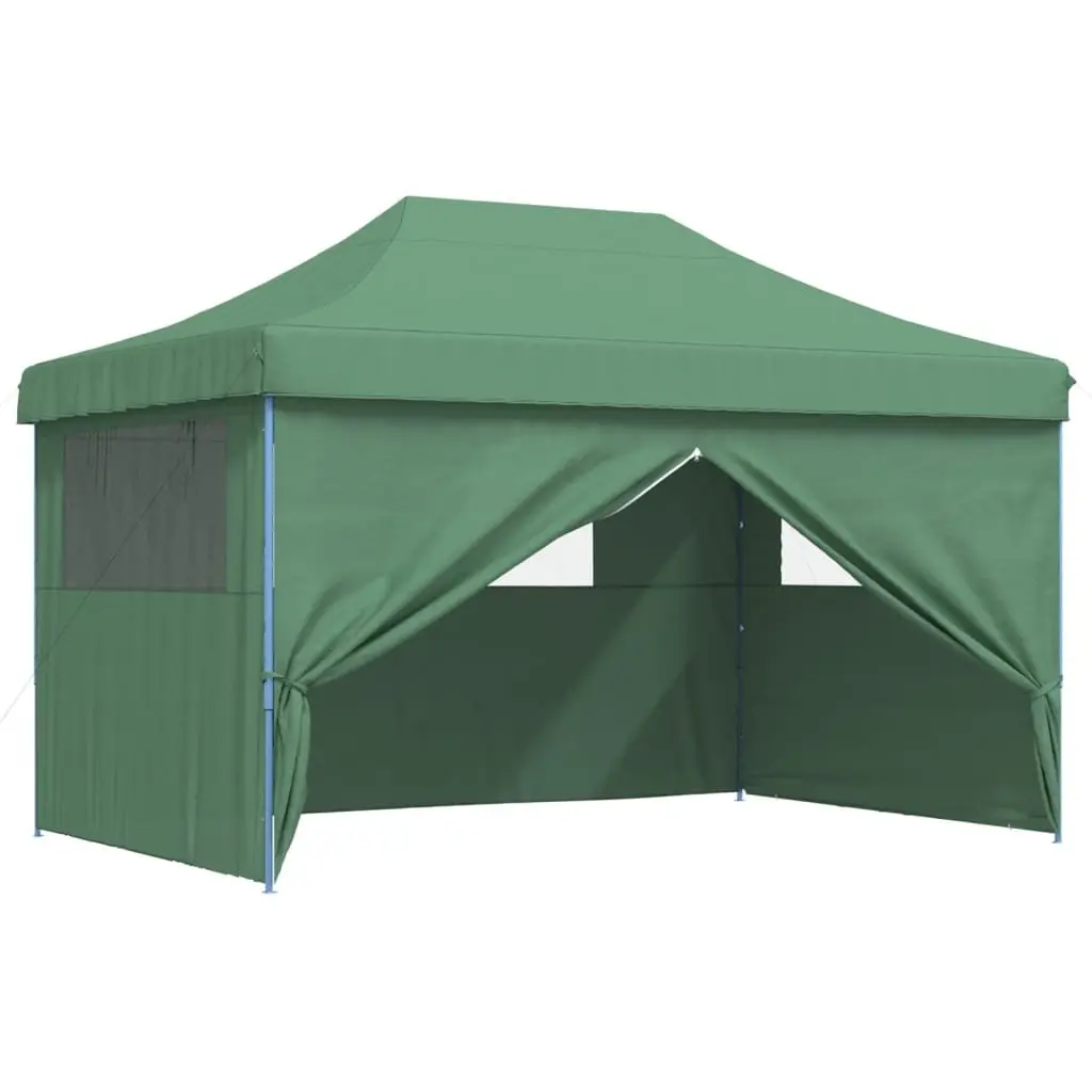 Pop-Up Party Tent Foldable Green Outdoor Gazebo with 4 Sidewalls