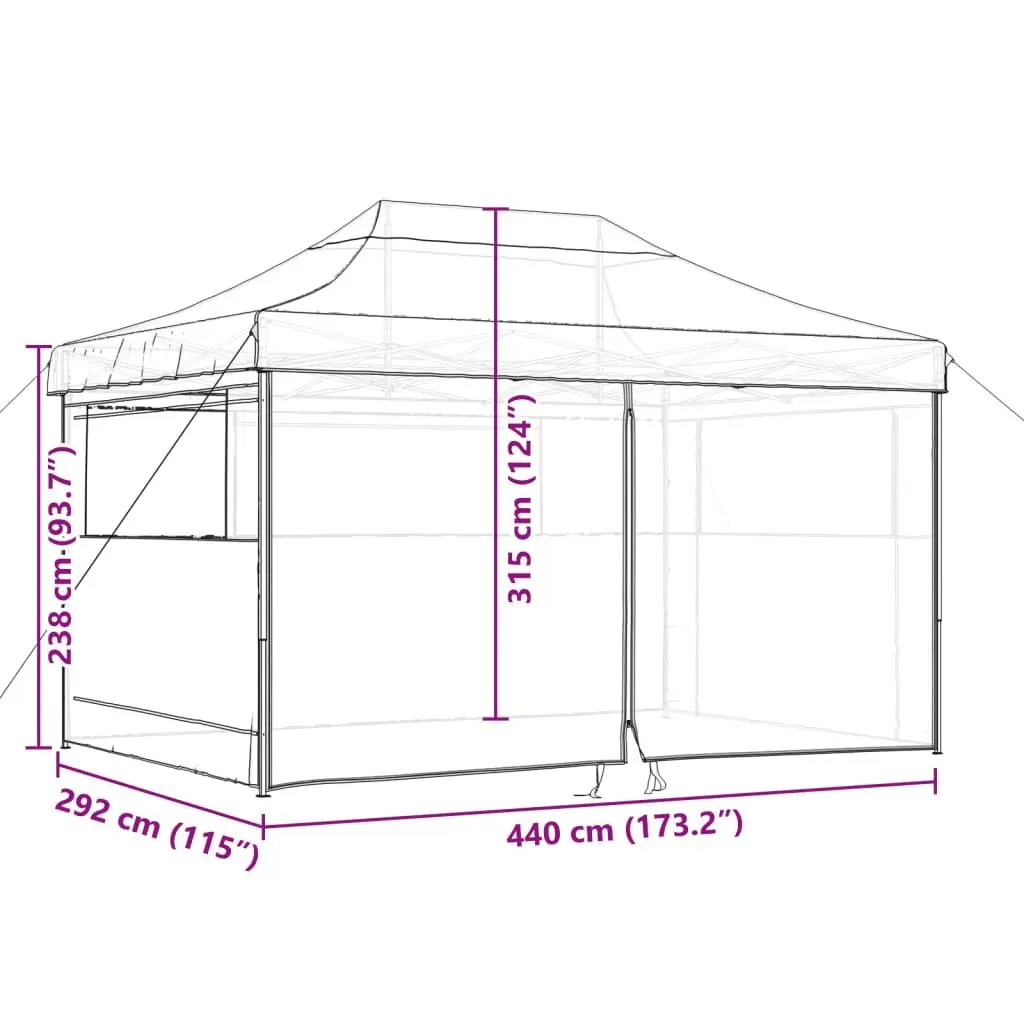 Pop-Up Party Tent Foldable Green Outdoor Gazebo with 4 Sidewalls