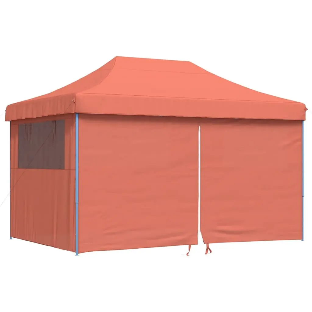 Foldable Pop-Up Party Tent Orange 4 Sidewalls Outdoor Canopy Gazebo