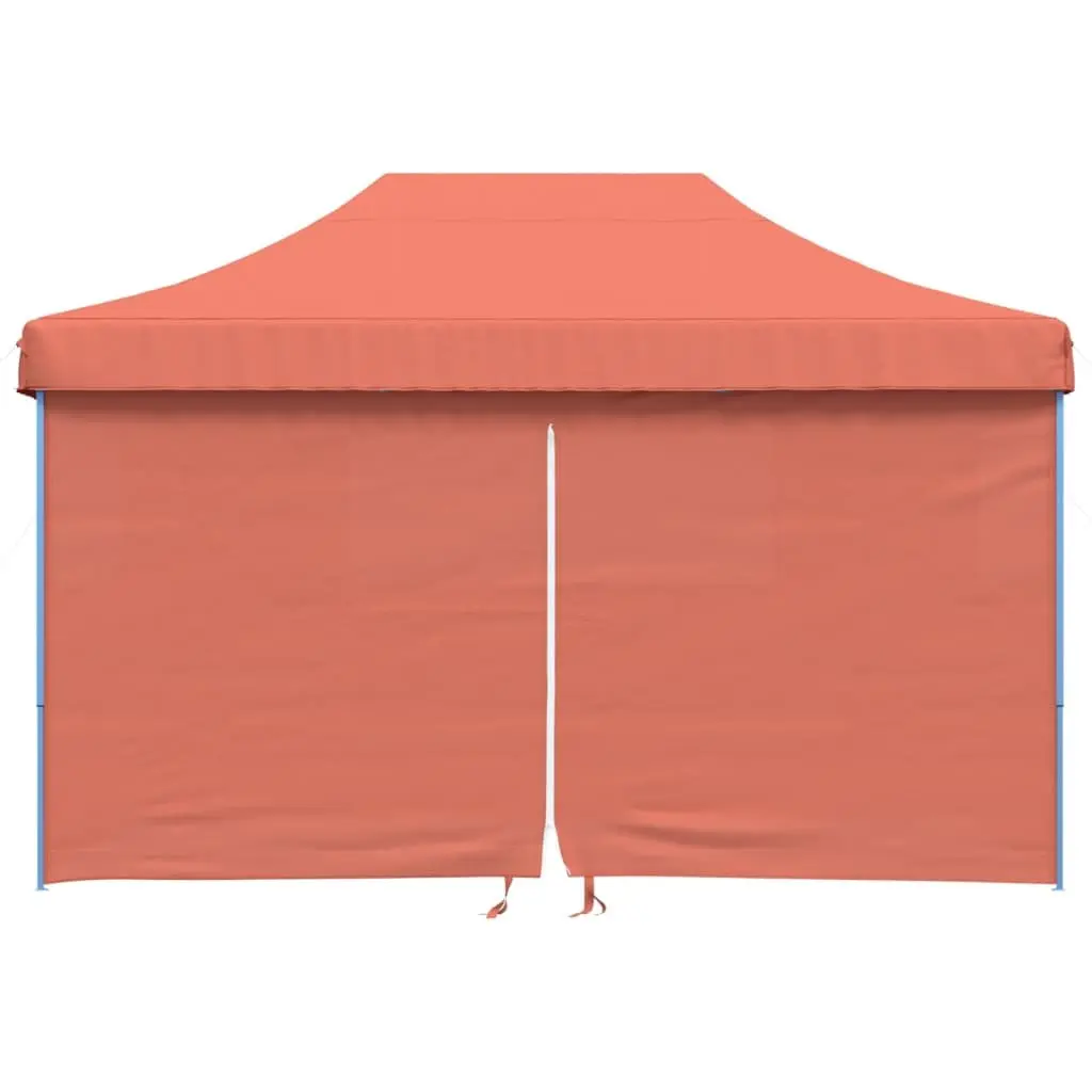 Foldable Pop-Up Party Tent Orange 4 Sidewalls Outdoor Canopy Gazebo