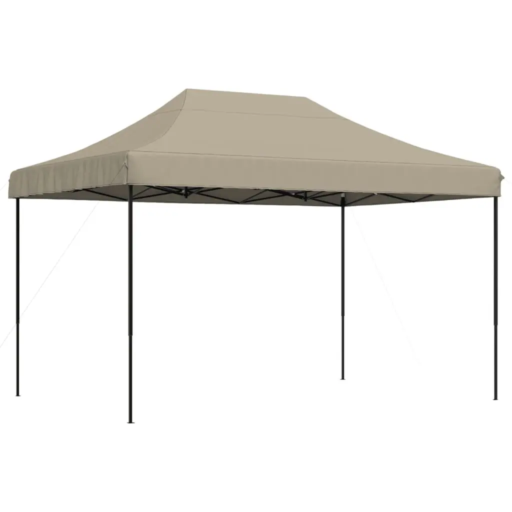 Pop-Up Party Tent Foldable Outdoor Gazebo Canopy Taupe 410 x 279 x 315 cm