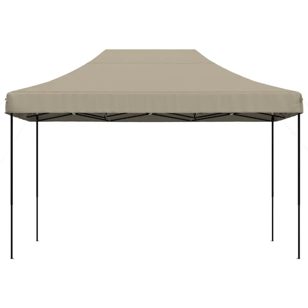 Pop-Up Party Tent Foldable Outdoor Gazebo Canopy Taupe 410 x 279 x 315 cm
