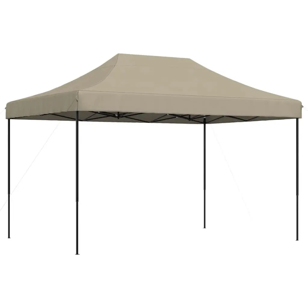 Pop-Up Party Tent Foldable Outdoor Gazebo Canopy Taupe 410 x 279 x 315 cm