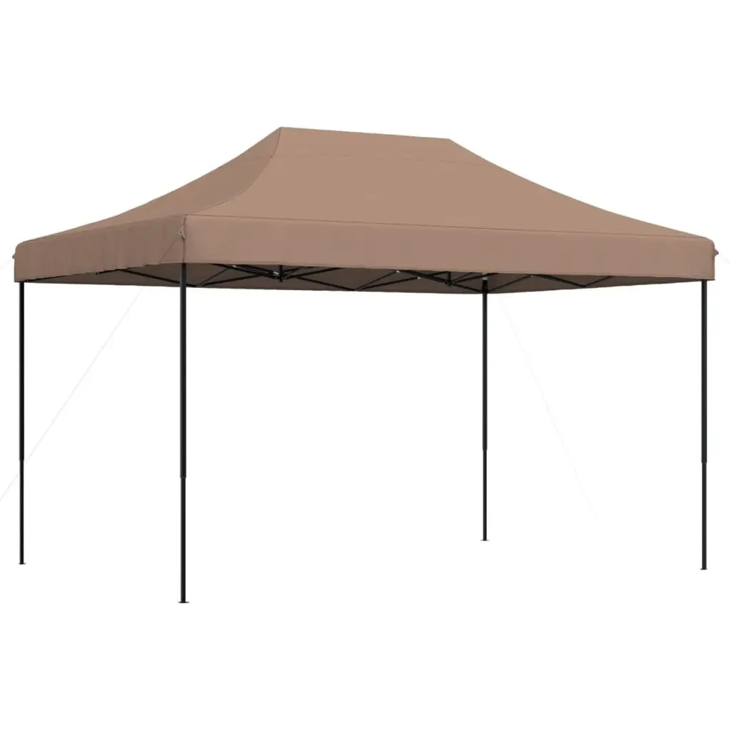 Foldable Pop-Up Party Tent Brown Outdoor Gazebo 410 x 279 x 315 cm