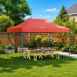 Friendly Orange Pop-Up Party Tent for Memorable Gatherings