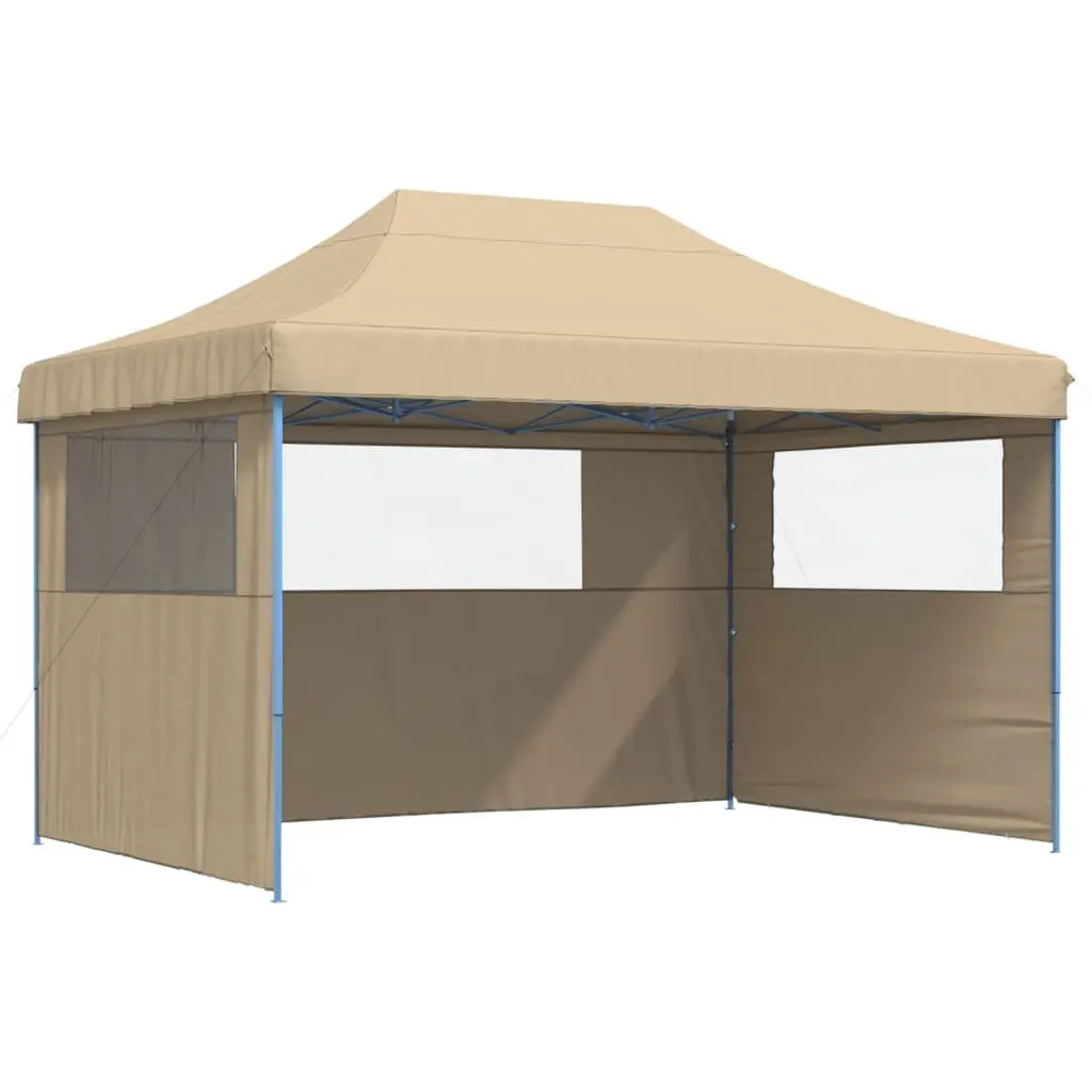 Outdoor Canopy Tent Beige Foldable Pop-Up Event Shelter with 3 Sidewalls