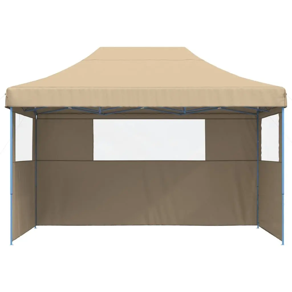 Outdoor Canopy Tent Beige Foldable Pop-Up Event Shelter with 3 Sidewalls