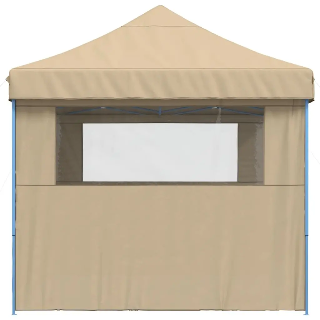 Outdoor Canopy Tent Beige Foldable Pop-Up Event Shelter with 3 Sidewalls
