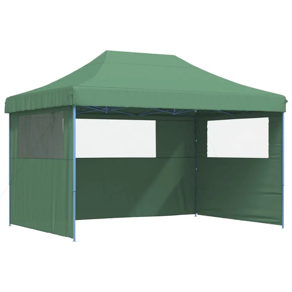 Foldable Pop-Up Party Tent with 3 Sidewalls Green Outdoor Gazebo