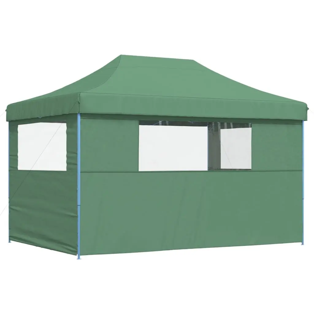 Foldable Pop-Up Party Tent with 3 Sidewalls Green Outdoor Gazebo