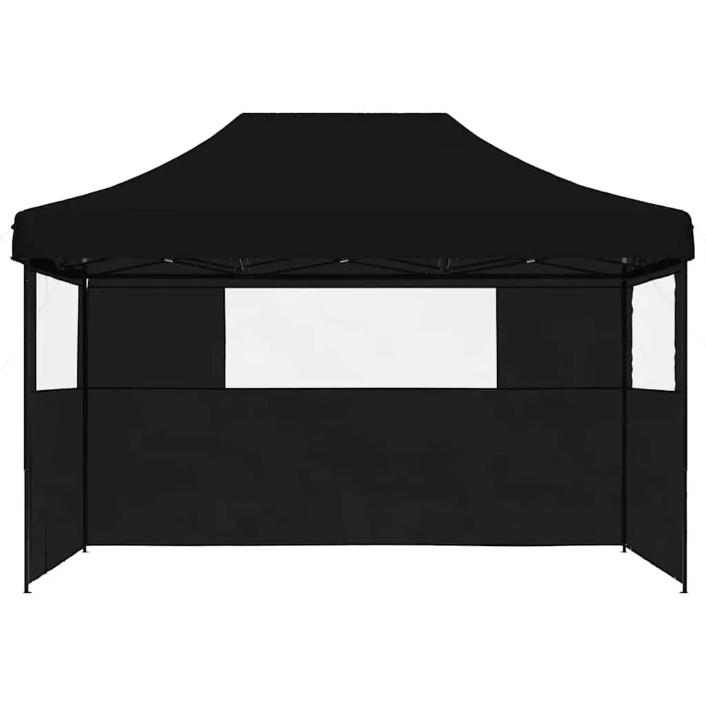Pop-Up Party Tent Foldable with 3 Sidewalls Black