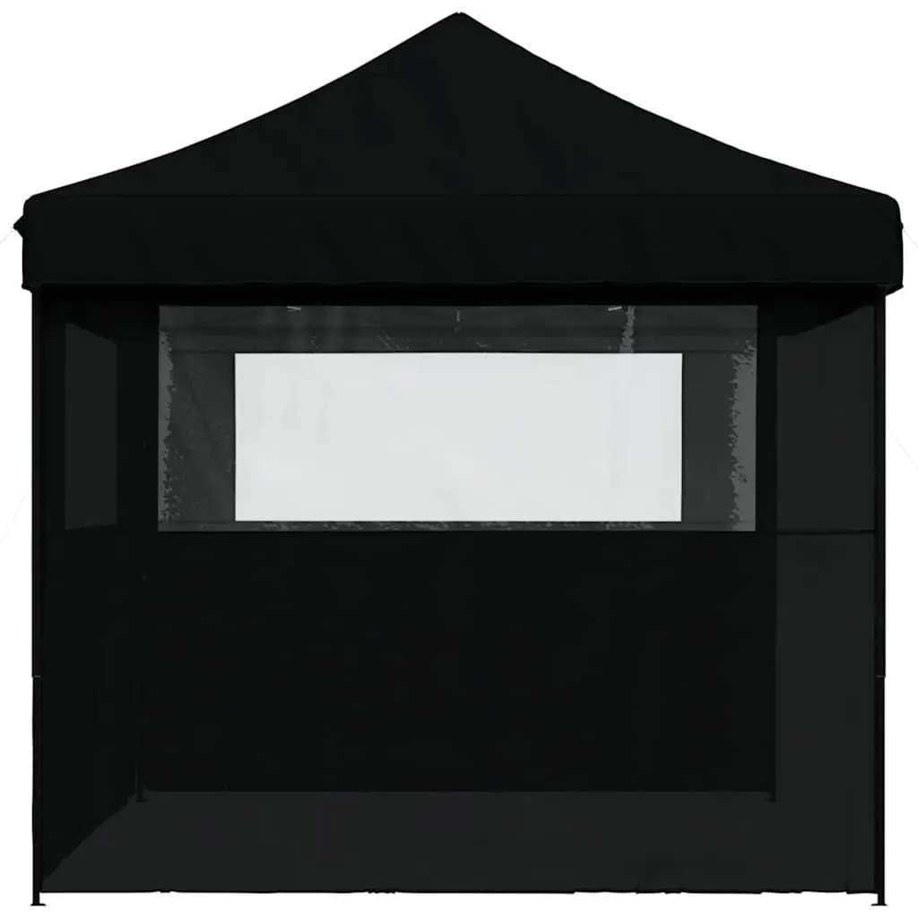 Pop-Up Party Tent Foldable with 3 Sidewalls Black
