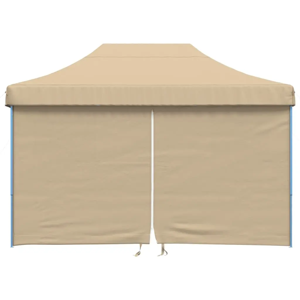 Outdoor Gazebo Beige Pop-Up Foldable Party Tent with 4 Sidewalls