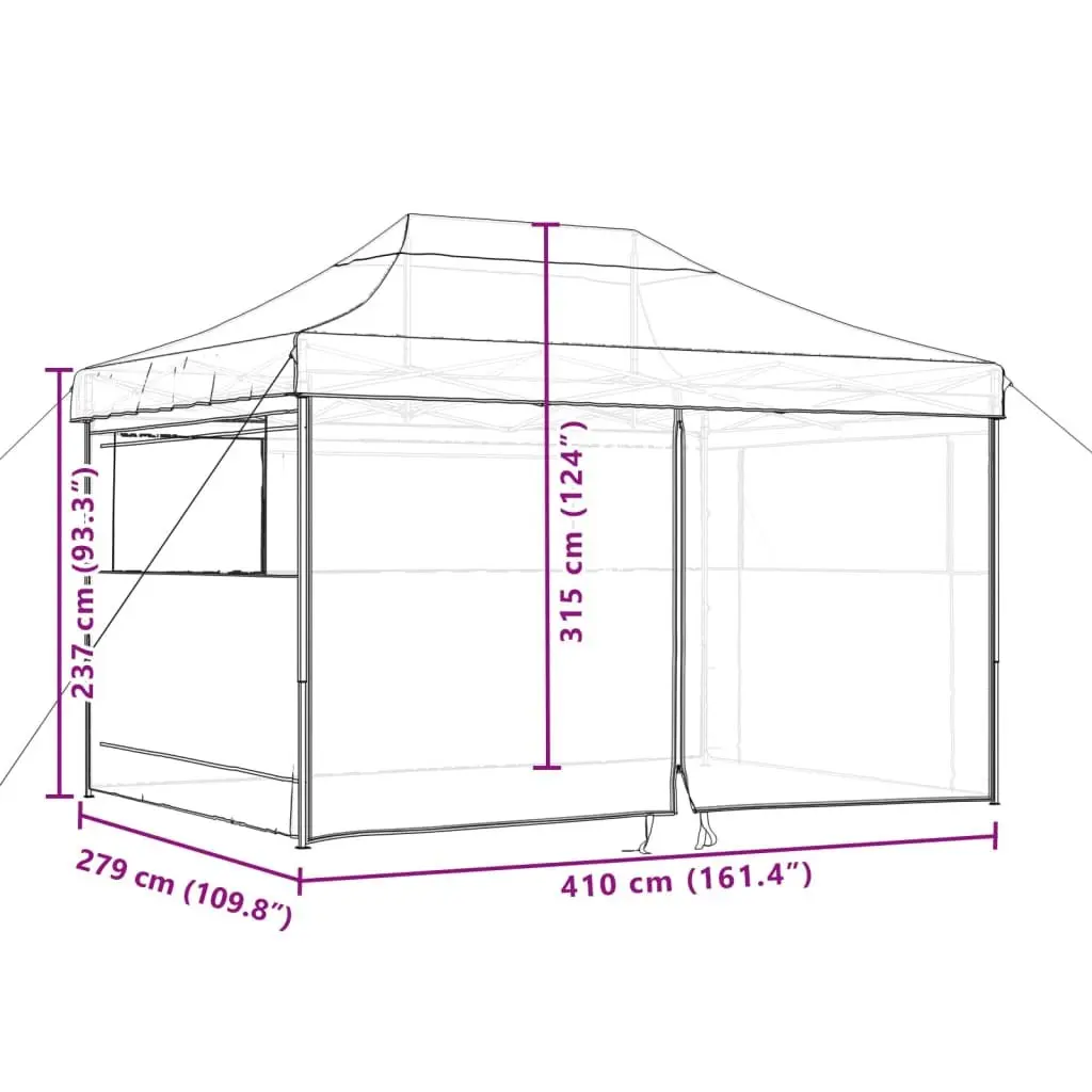 Outdoor Gazebo Beige Pop-Up Foldable Party Tent with 4 Sidewalls