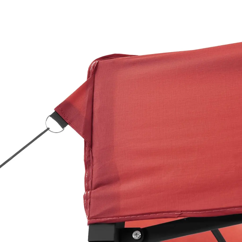 Pop-Up Party Tent Foldable Red with 4 Sidewalls and Zipped Entrance Outdoor Event Gazebo