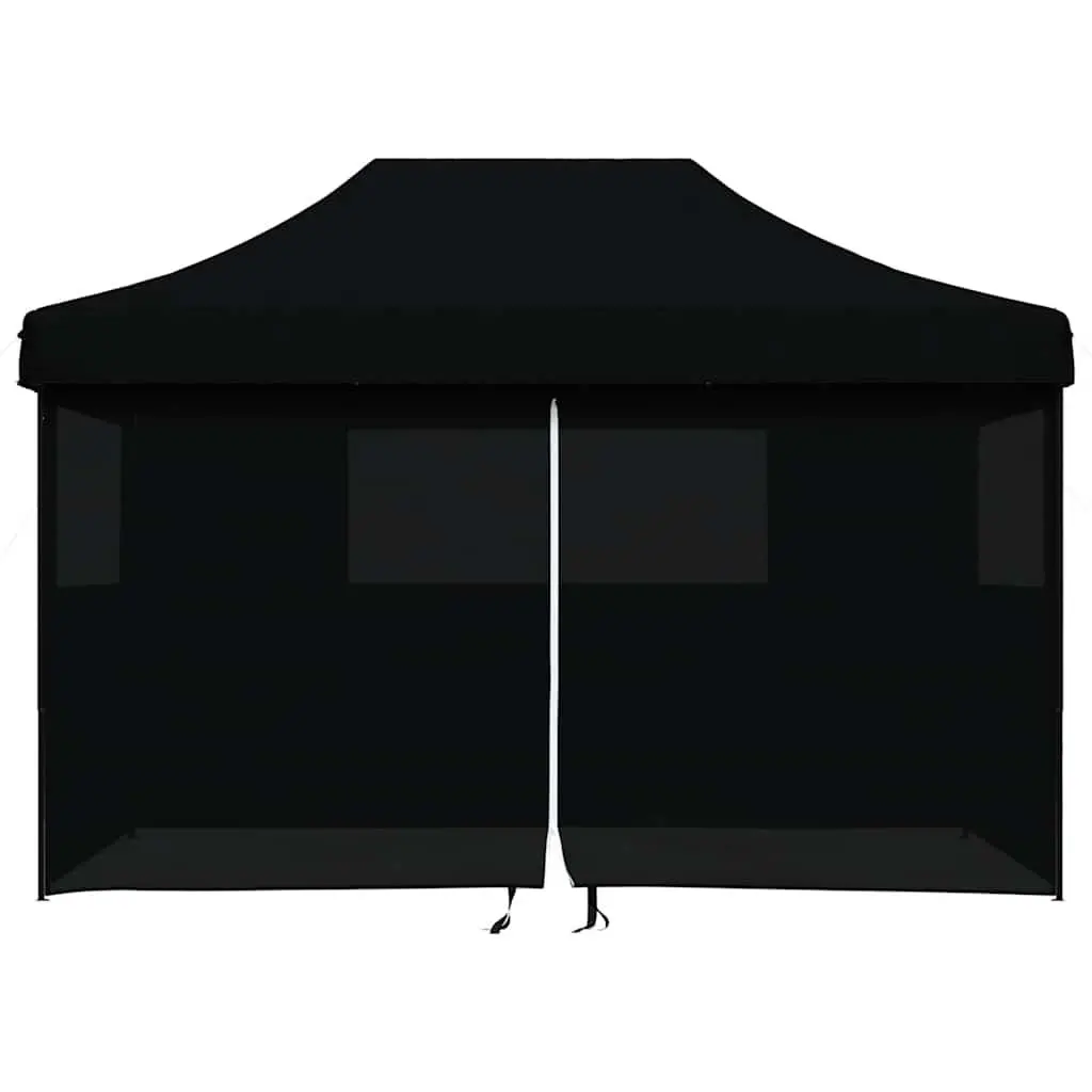 Foldable Pop-Up Party Tent with 4 Sidewalls Black