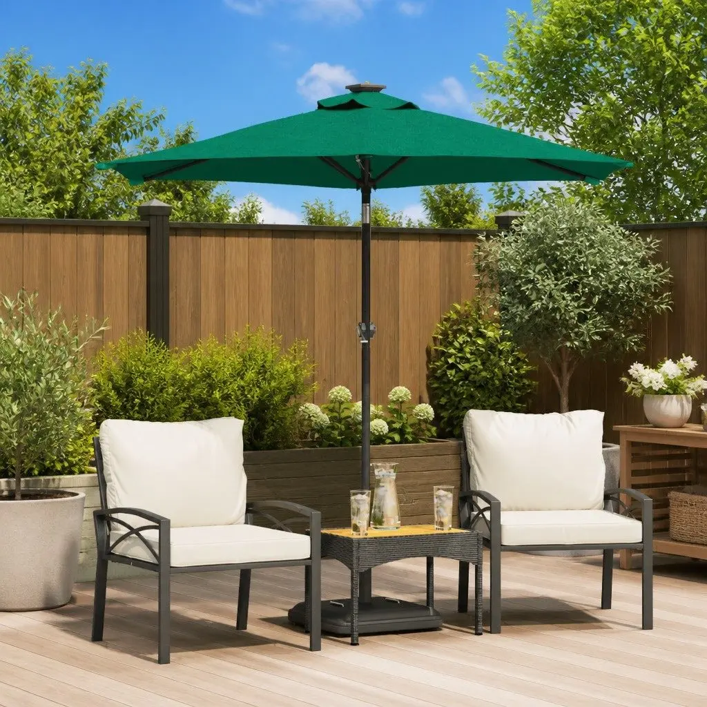 Garden Parasol Outdoor Umbrella Shade Crank Tilt Green 225x225x212cm