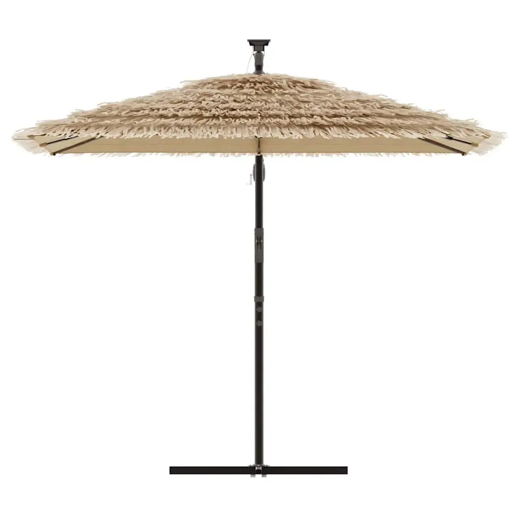 Garden Parasol Brown Outdoor Sun Shade Umbrella Crank Mechanism 246x246x230cm