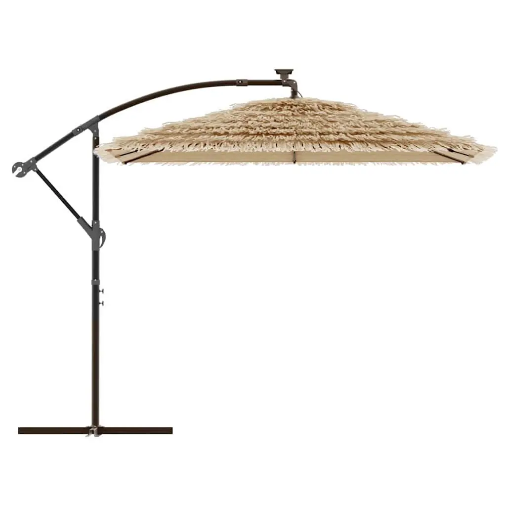 Garden Parasol Brown Outdoor Sun Shade Umbrella Crank Mechanism 246x246x230cm