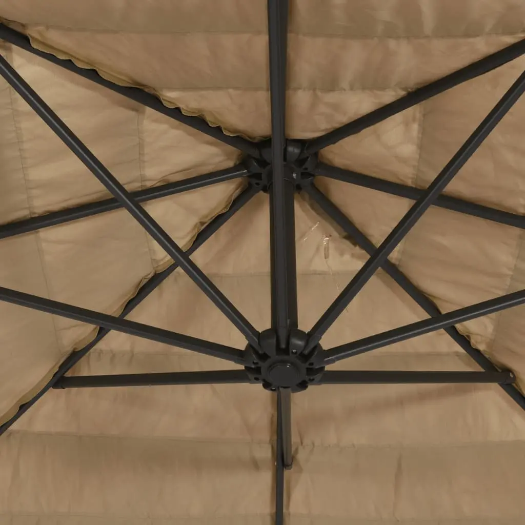 Garden Parasol Brown Outdoor Sun Shade Umbrella Crank Mechanism 246x246x230cm
