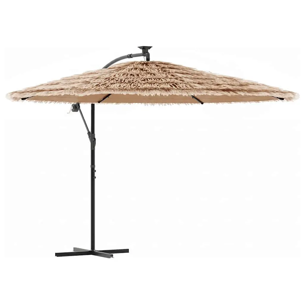 Garden Parasol with LED Lights Steel Pole 290cm