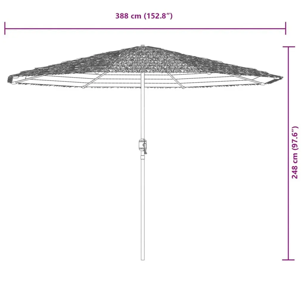Garden Parasol Crank Mechanism Brown 388x388x248cm