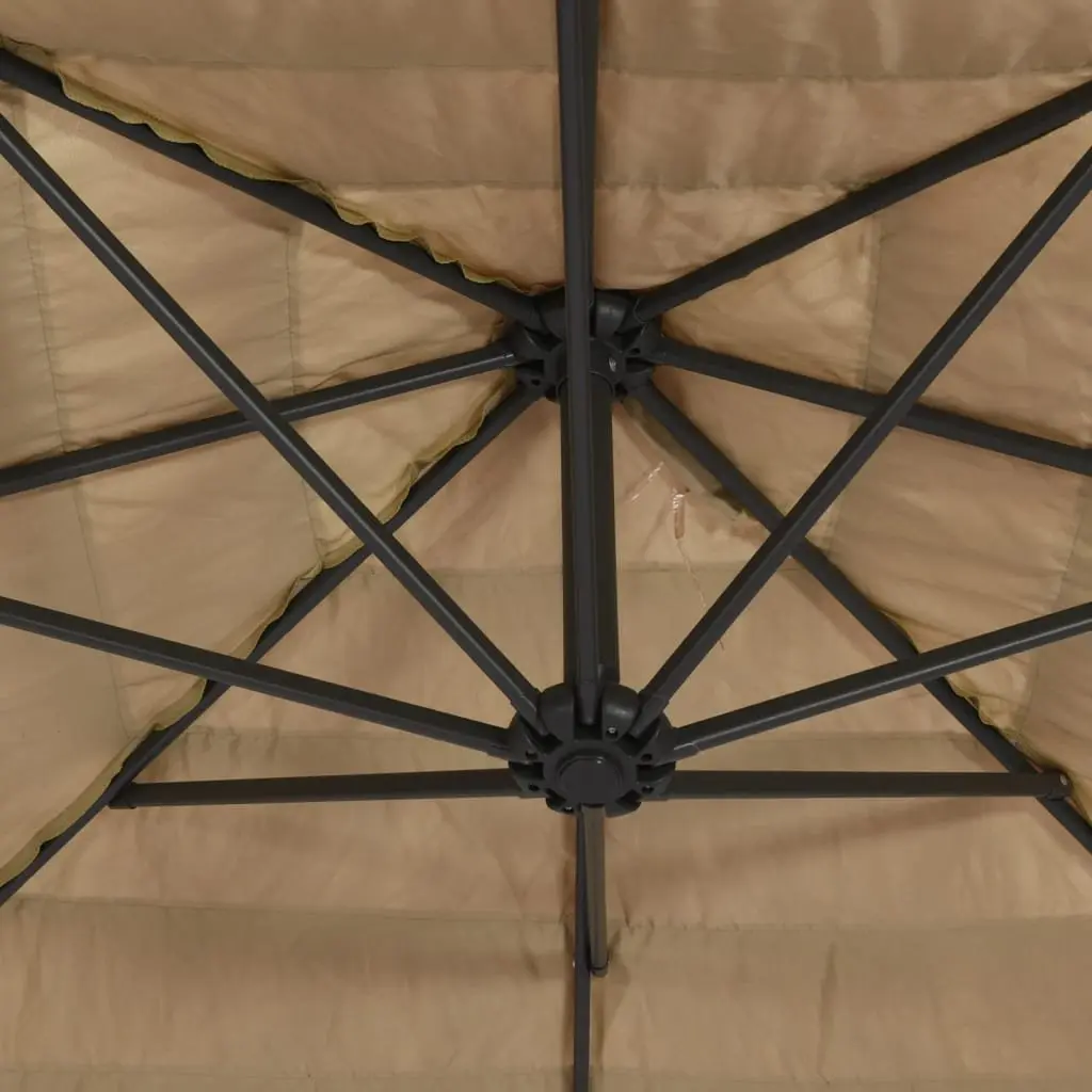 Garden Parasol Crank Mechanism Brown 388x388x248cm