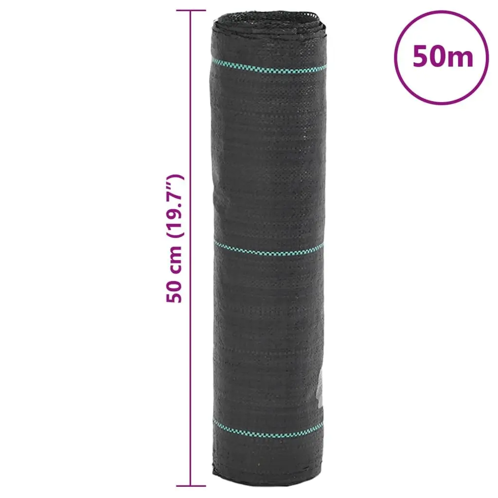 Weed Membrane Black UV Stabilised Polypropylene 0.5m x 50m Landscape Fabric Garden Weed Control Mat