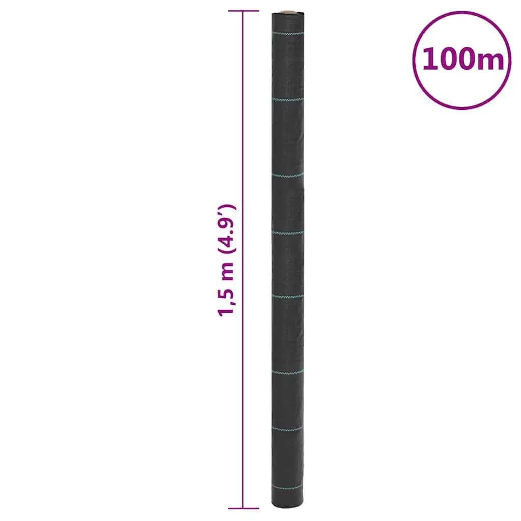 Weed Membrane Black Durable UV Stabilised Polypropylene 1.5x100m Landscape Fabric