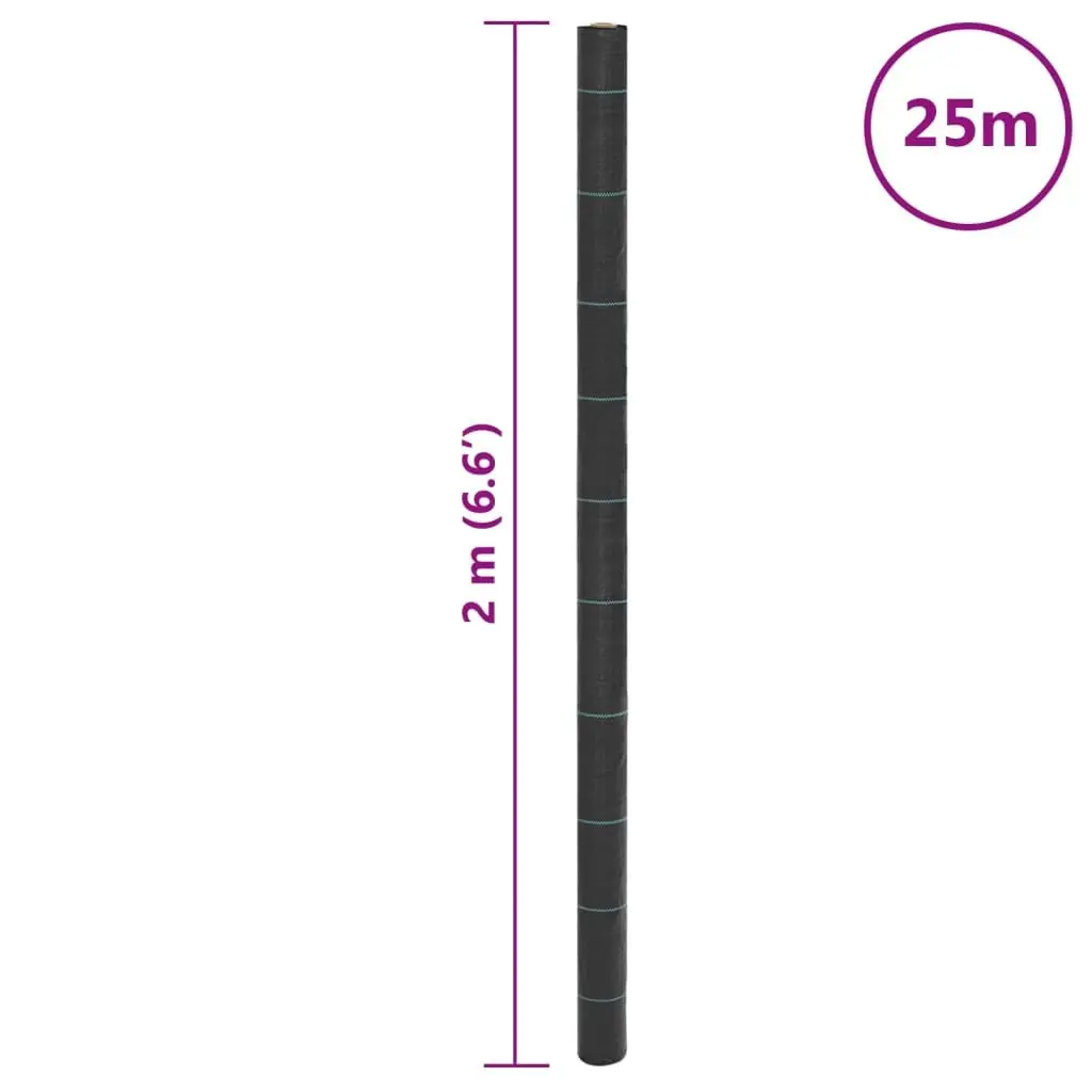 Black Weed Membrane 2x25 m PP Fabric for Gardens