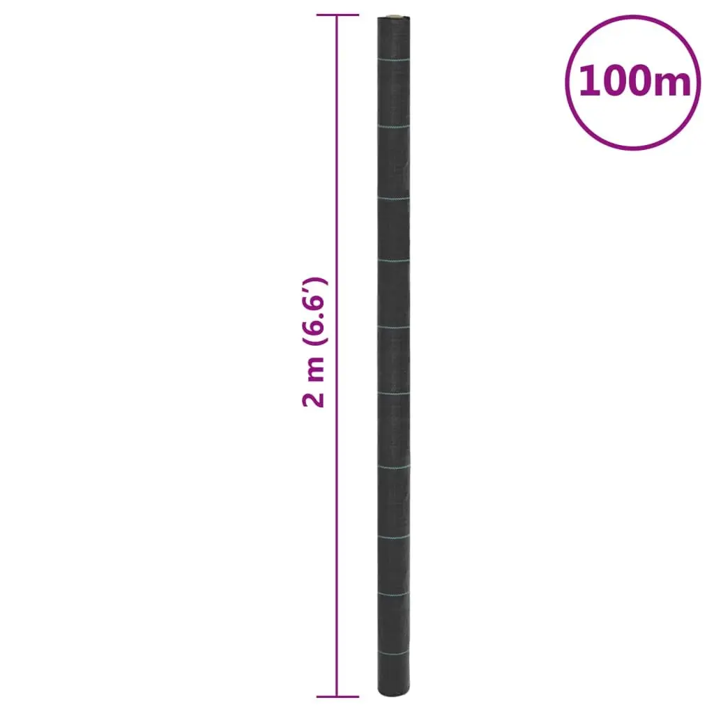 Weed Control Membrane Black 2x100m Landscape Fabric Garden Suppression Mat