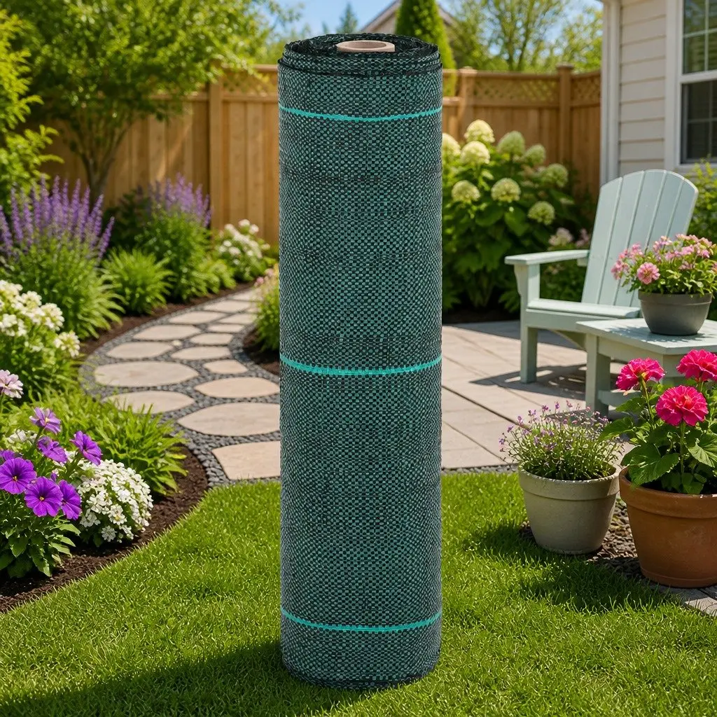 Weed Suppression Fabric Green Polypropylene 0.5m x 50m Durable Membrane for Garden Landscaping