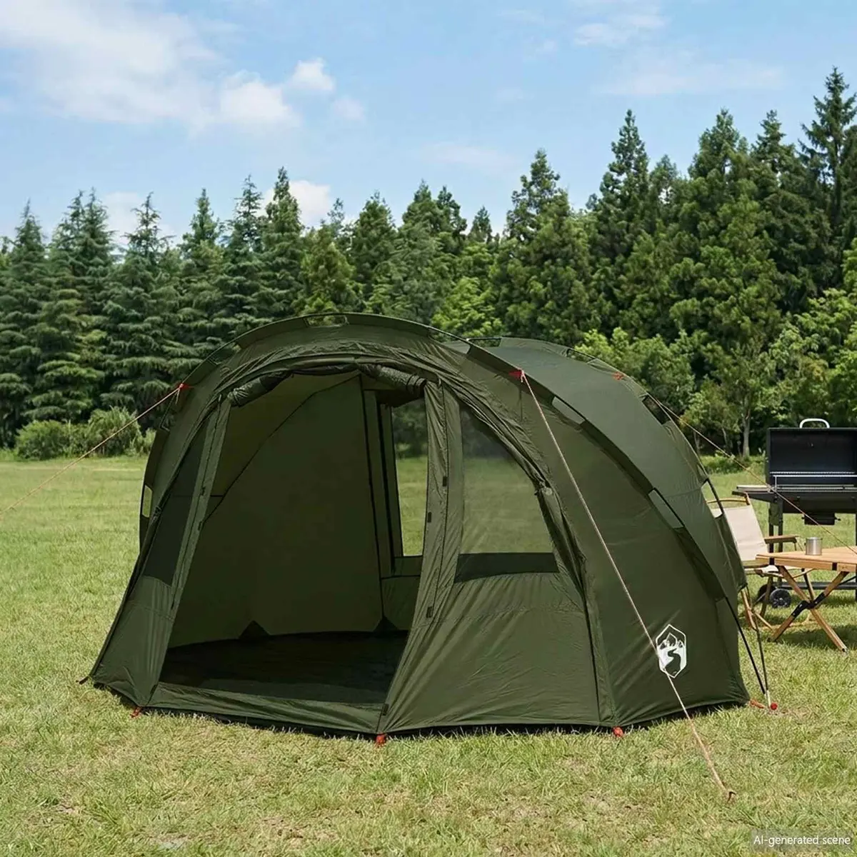 2-Person Waterproof Fishing Tent Olive Green UV Protection Camping Shelter