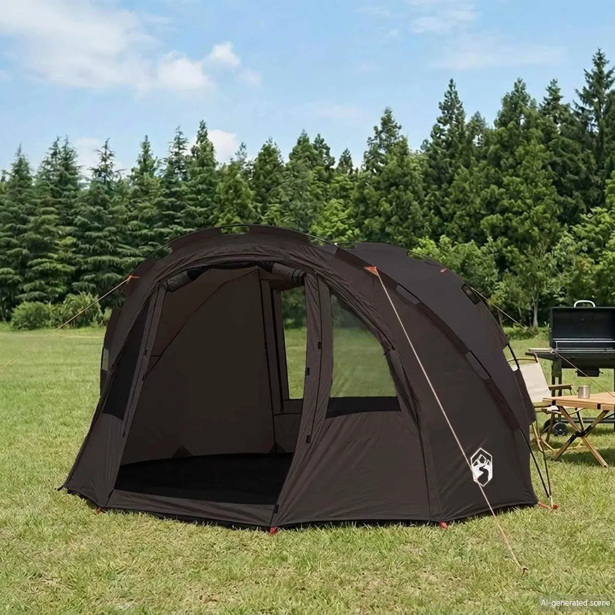 Fishing Tent Waterproof 2-Person Brown Outdoor Shelter